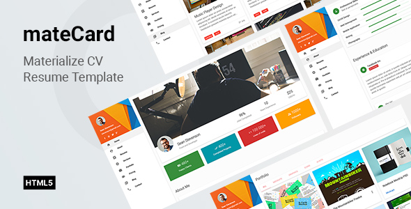 mateCard - CV Resume HTML5 Template