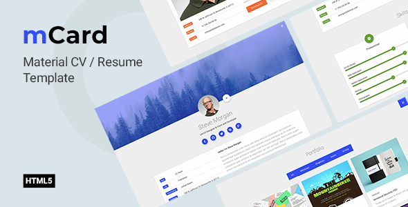 mCard - CV Resume HTML5 Template
