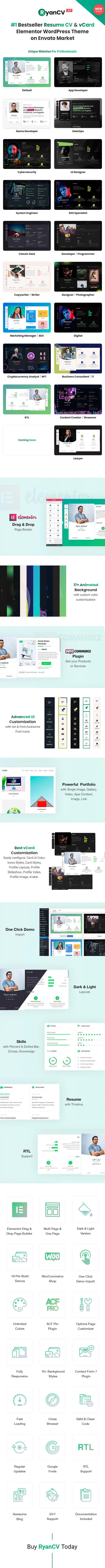 Resume / CV / vCard WordPress Theme